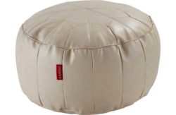 HOME Moroccan Leather Effect Footstool - Cream